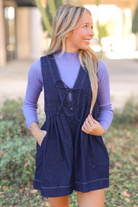 Lesson Learned Ribbed Turtleneck Top in Purple - front view