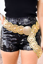 Midnight Sun Hammered Pleather Disc Belt-ACC BELT