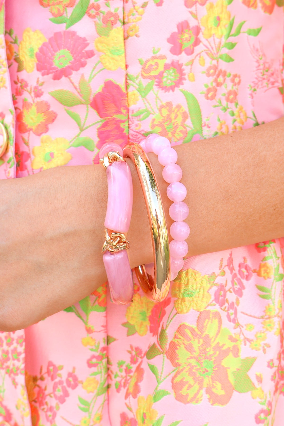 In Good Light Marble Tube Beaded Bracelet Set-ACC BRACELET