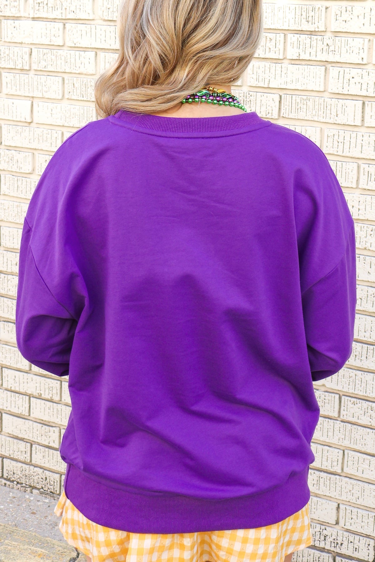 In My City Sequin Fleur De Lis Pullover Size XL-TOP L/S PRINT