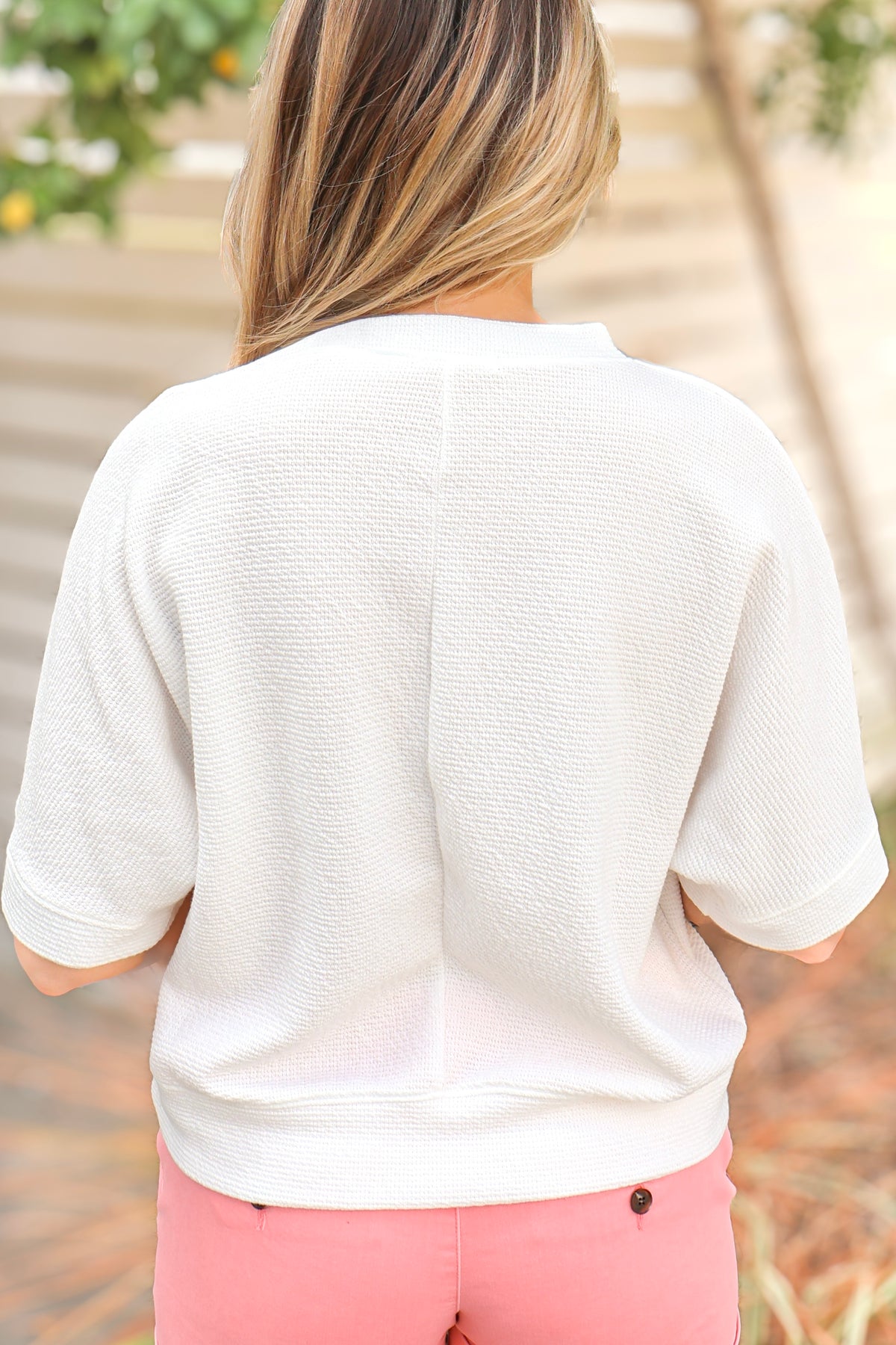 On Repeat Round Neck Cloudy Knit Top-TOP S/S SOLID