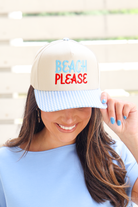 Beach Please Gingham Baseball Cap-ACC CAP