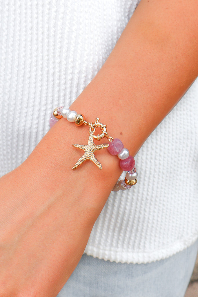 starfish charm beaded bracelet
