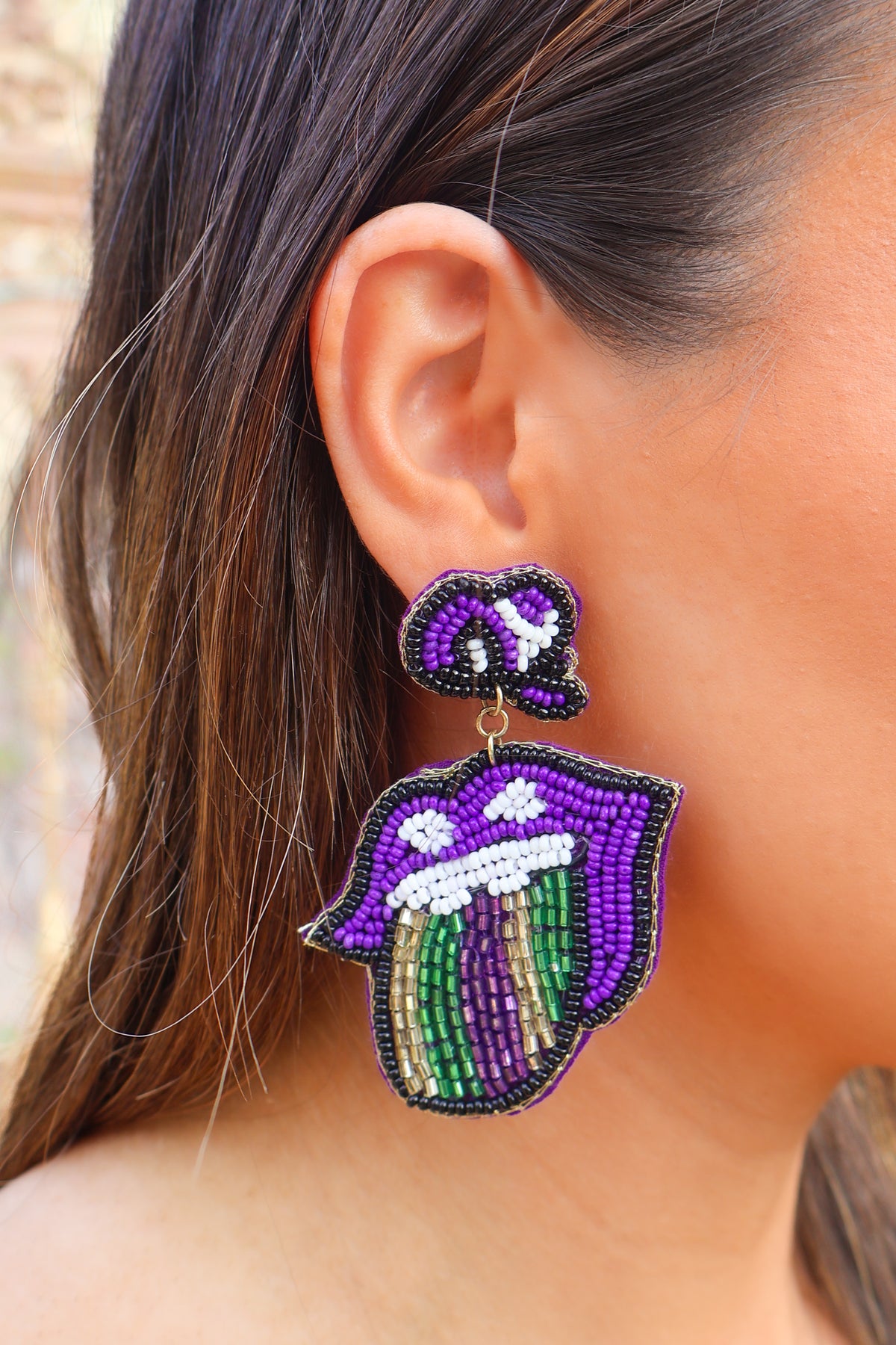 Beads or Bust Mardi Gras Earrings-ACC EARRING