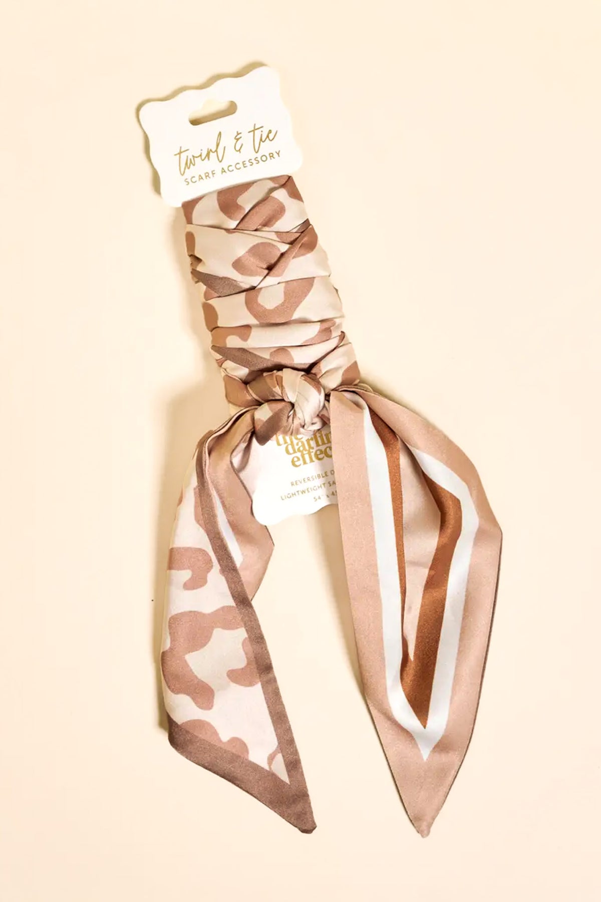 You Heard Right double-sided leopard twilly scarf, contrast side detail