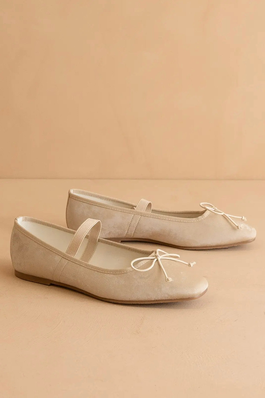 Naturally Chic Velvet Suede Ballet Flat in Beige - alternate view