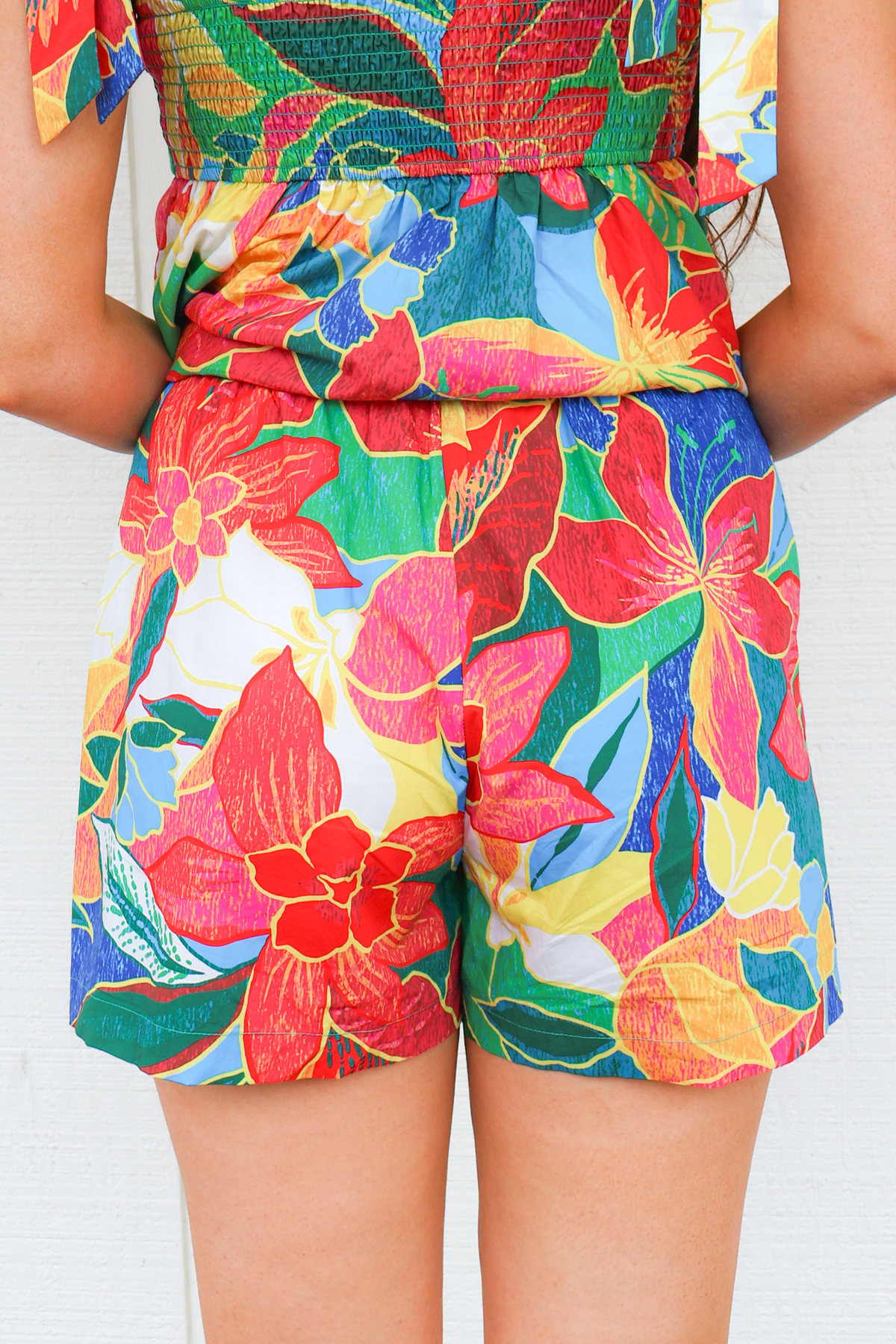 Tropical Touch High Rise Printed Shorts-PANT SHORT