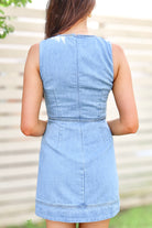 Somewhere Special Bustier Stitch Denim Mini Dress Size L-DRESS CASUAL SOLID