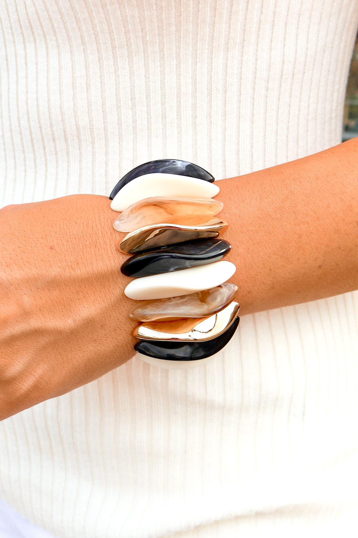 Back Away Long Bead Stretch Bracelet-ACC BRACELET