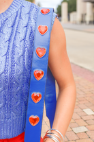 Love of the Game Heart Bag Strap in Royal-HANDBAG STRAP