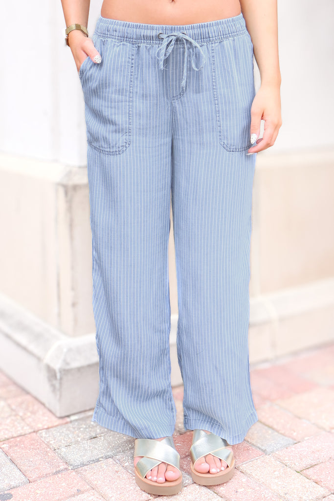 straight leg striped pants