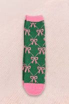 Feeling Fuzzy Bow Socks in Green