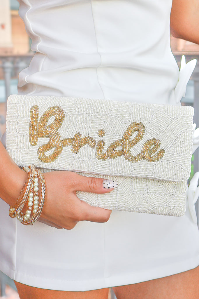 bride beaded envelope clutch