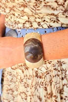 Tell Me Everything Hammered Hinge Cuff in Chocolate
