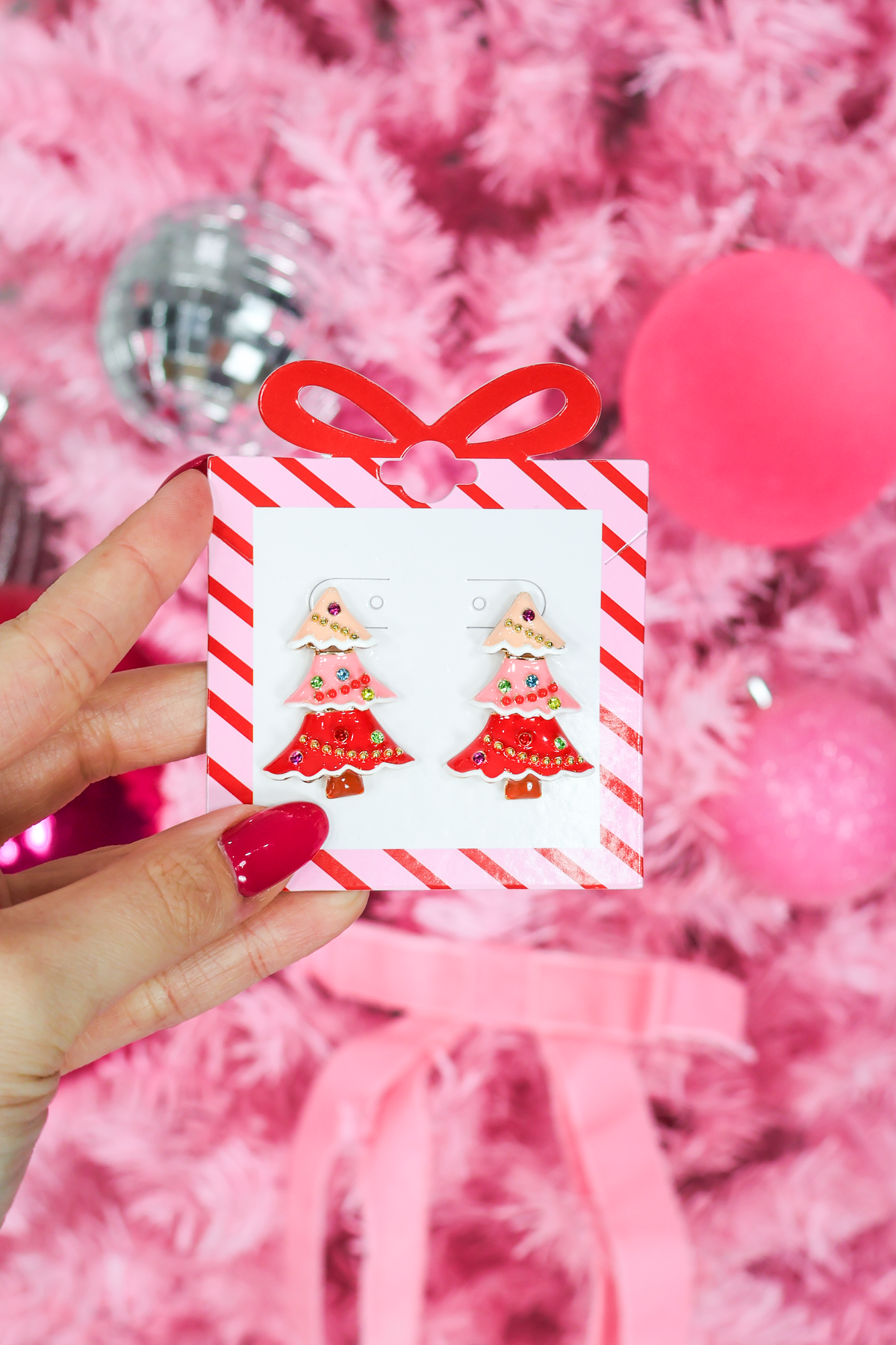 Happiest Time of Year Christmas Tree Earrings-ACC EARRING