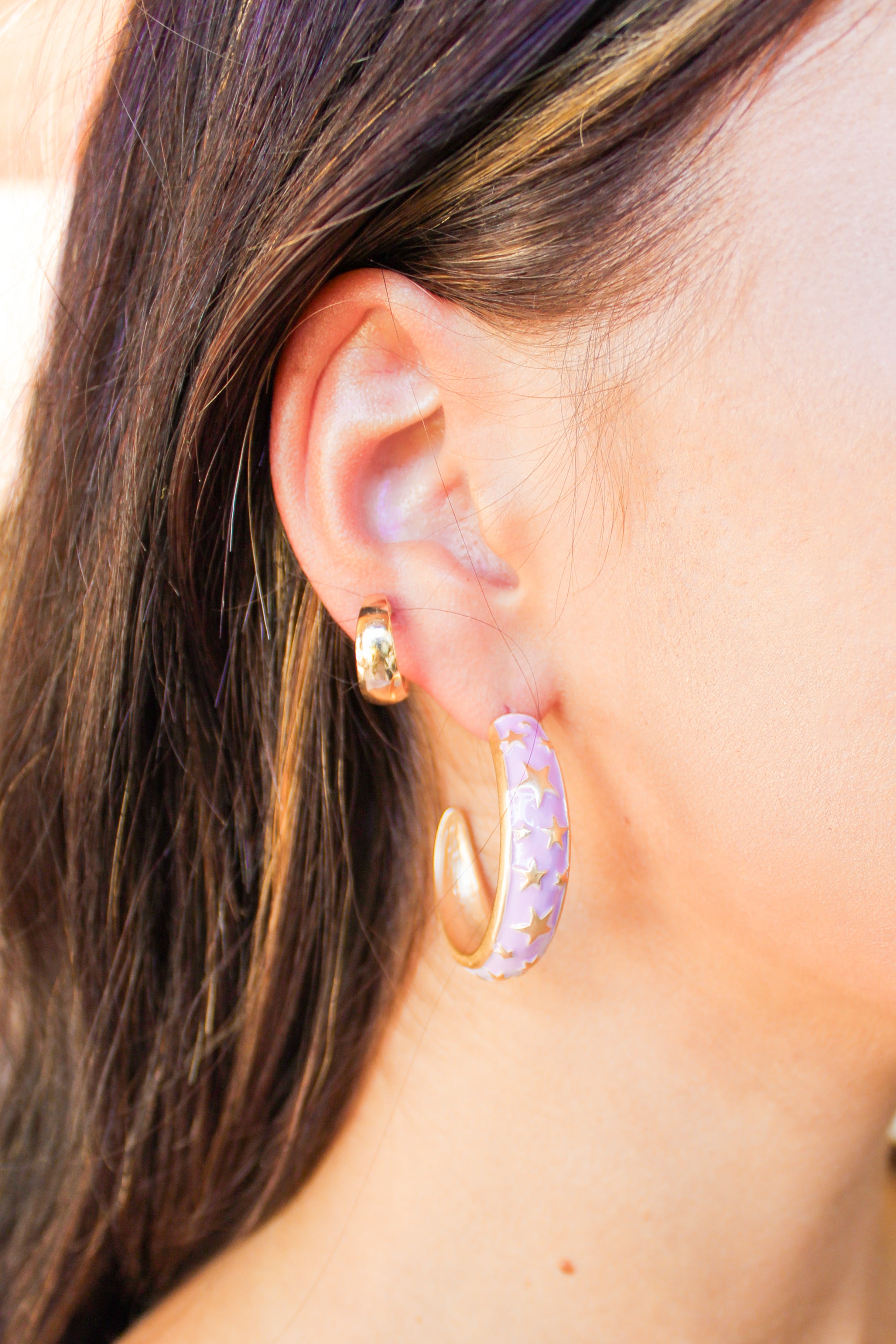 Come Around Star Print Metal Hoops Frock Candy