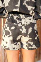 Cow Print Shorts Back