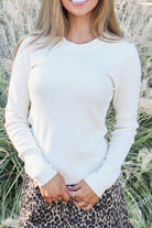 Cozy Feelings Soft Ribbed Top Size L-TOP L/S SOLID