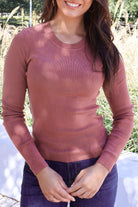 Cozy Feelings Soft Ribbed Top Size L-TOP L/S SOLID