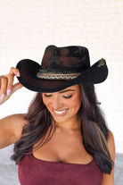 Vintage Feels Distressed Western Hat in Black