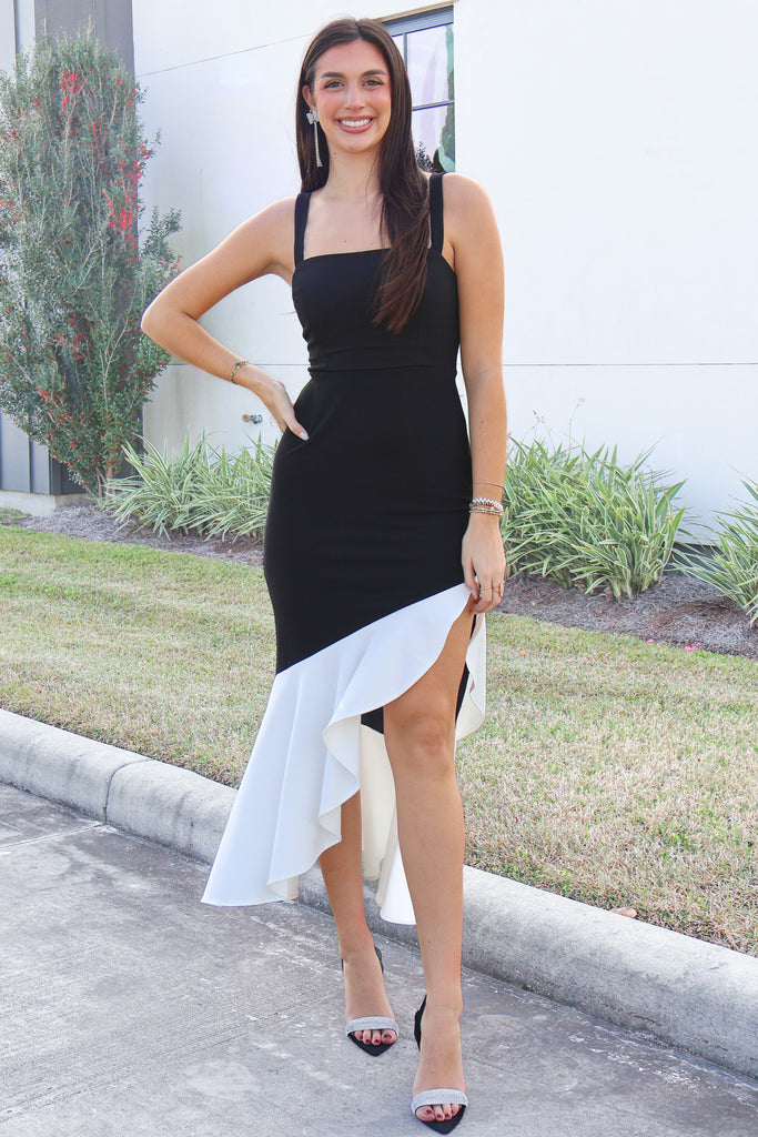 ruffle hem dress