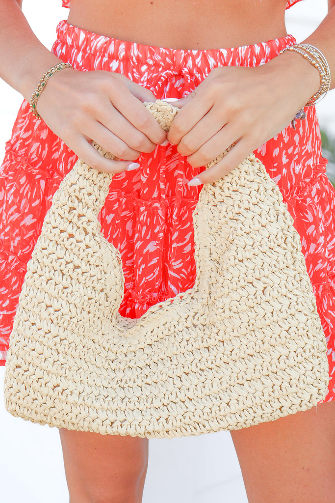 straw top handle bag