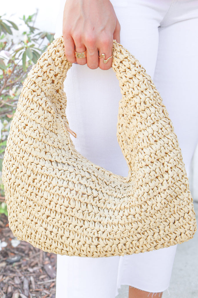 straw top handle bag