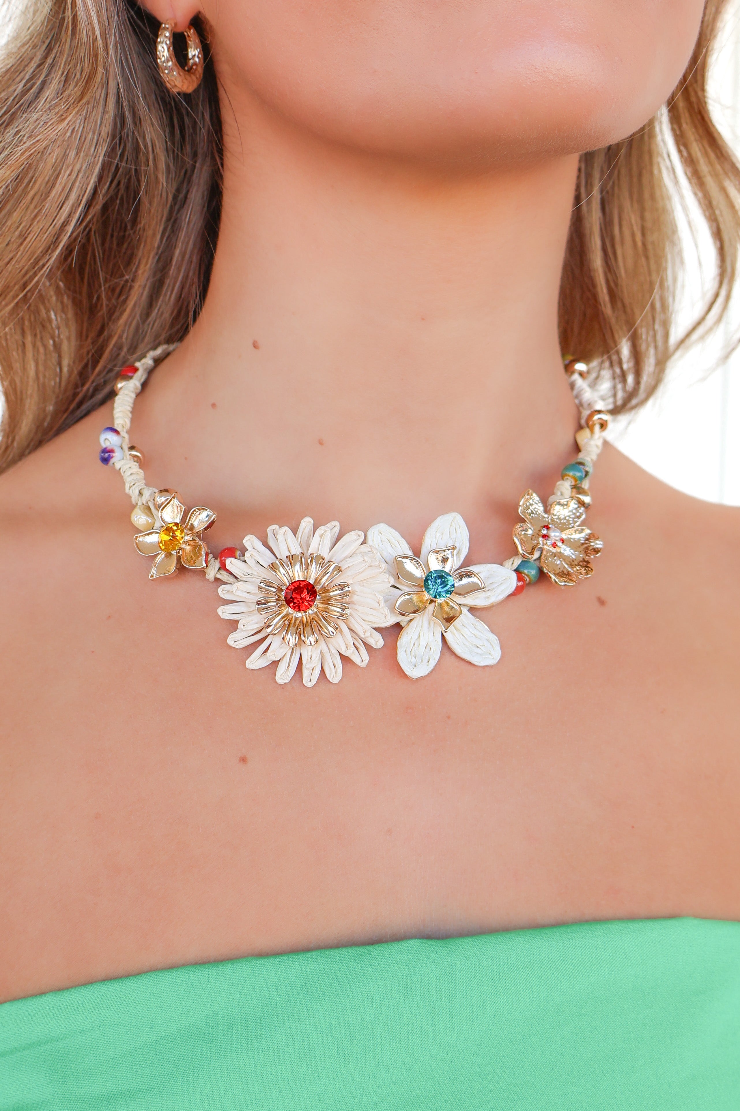 flower charm necklace