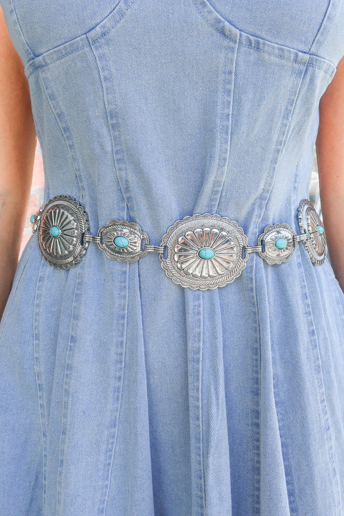 silver oval chain belt