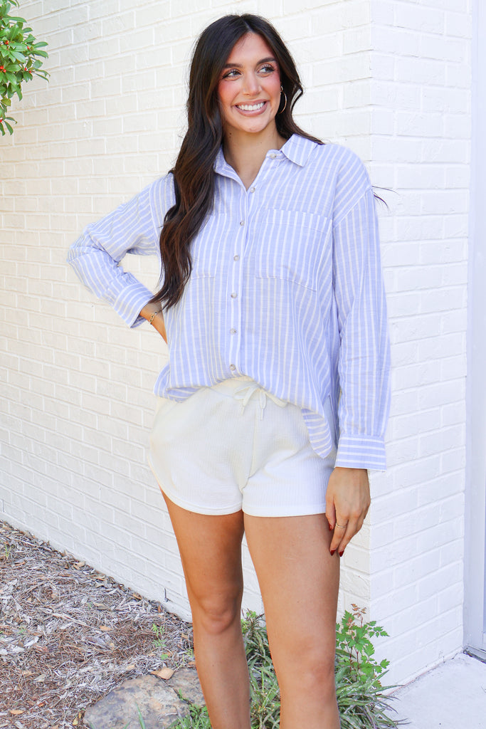 striped linen top