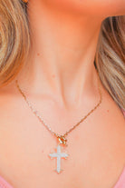 Feeling Loved Rhinestone Cross Necklace-ACC NECKLACE