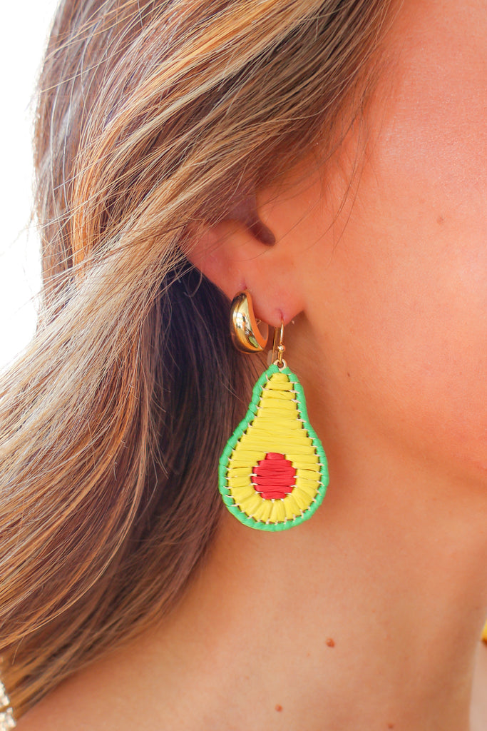 avocado dangle earrings