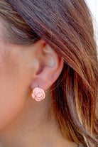 rose stud earrings