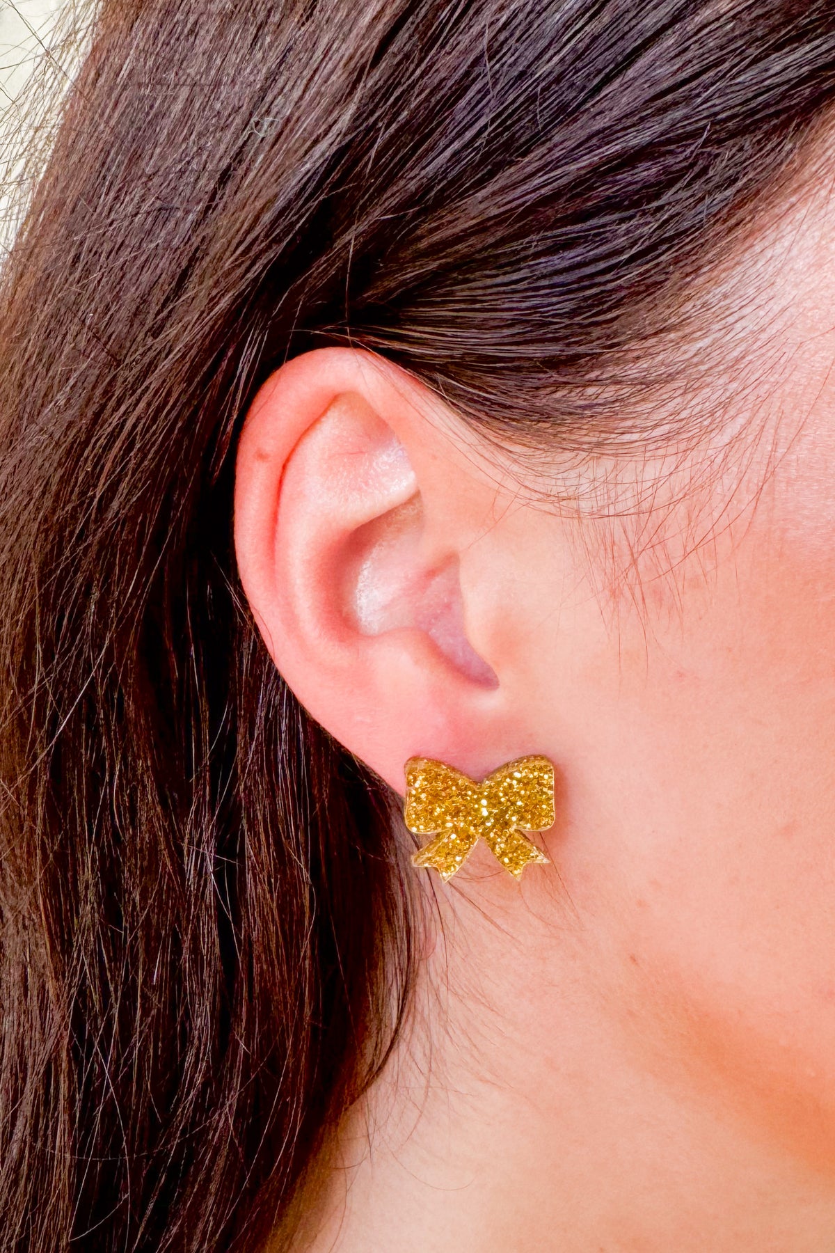 Glitter Girly Bow Earrings-ACC EARRING