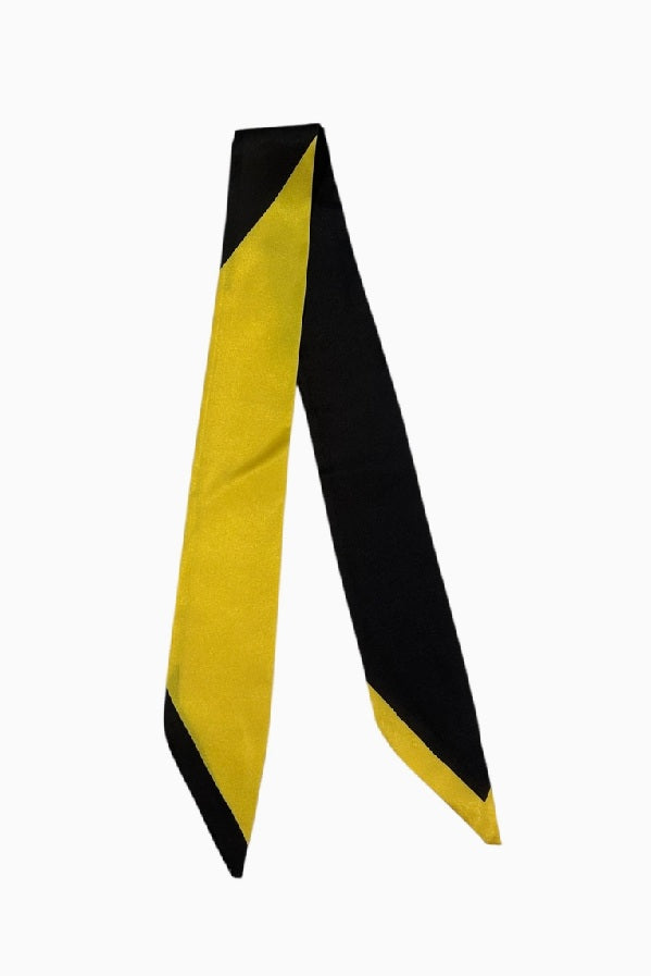 Winner Takes It All Black and Yellow Twilly Scarf