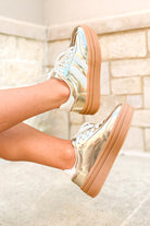 All That Matters Metallic Platform Sneakers in Gold