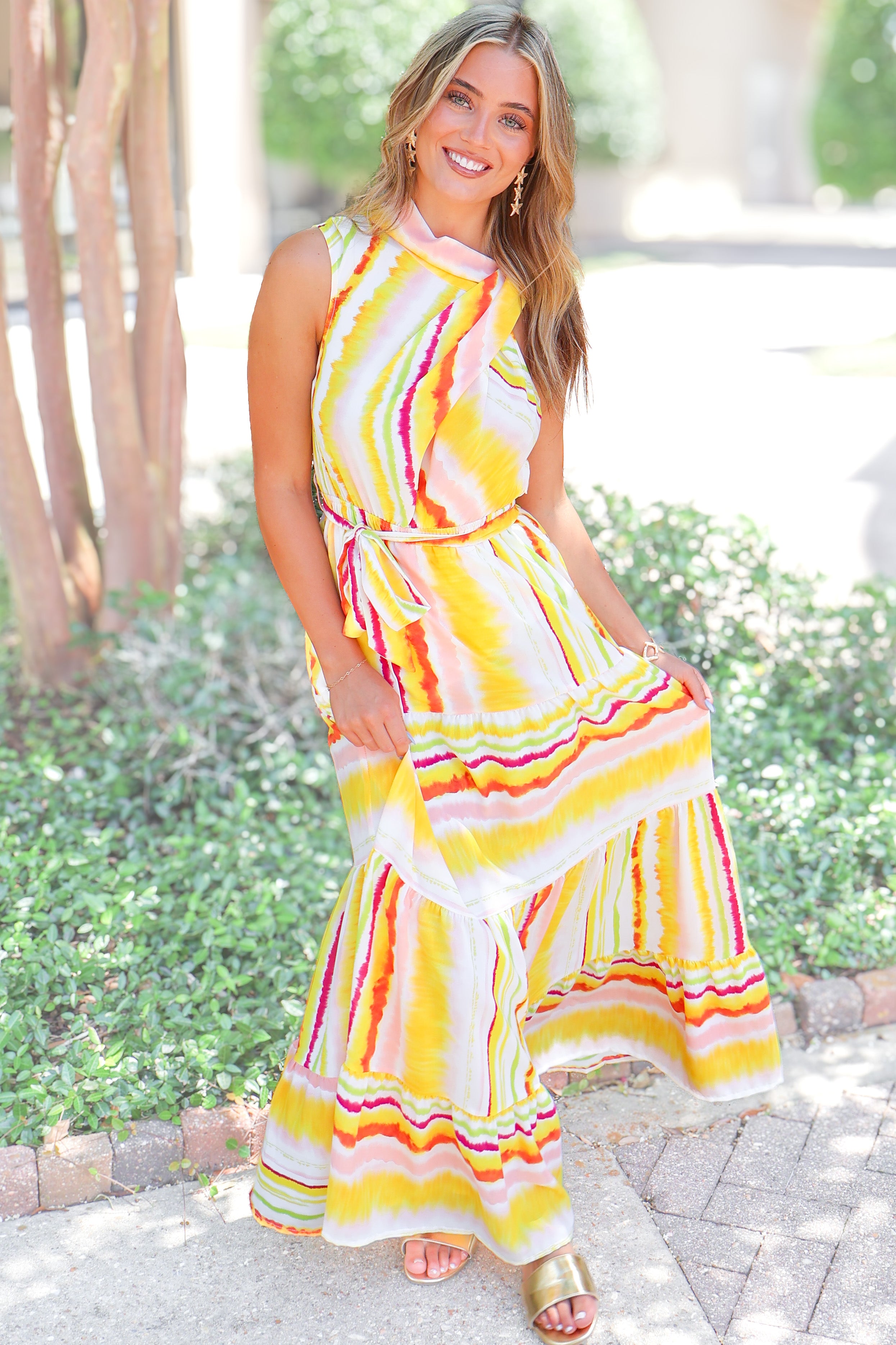 Golden Hour Glow Tiered Maxi Dress