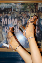 No Looking Back Strappy Block Heels in Gold-SHOE DRESS HEEL