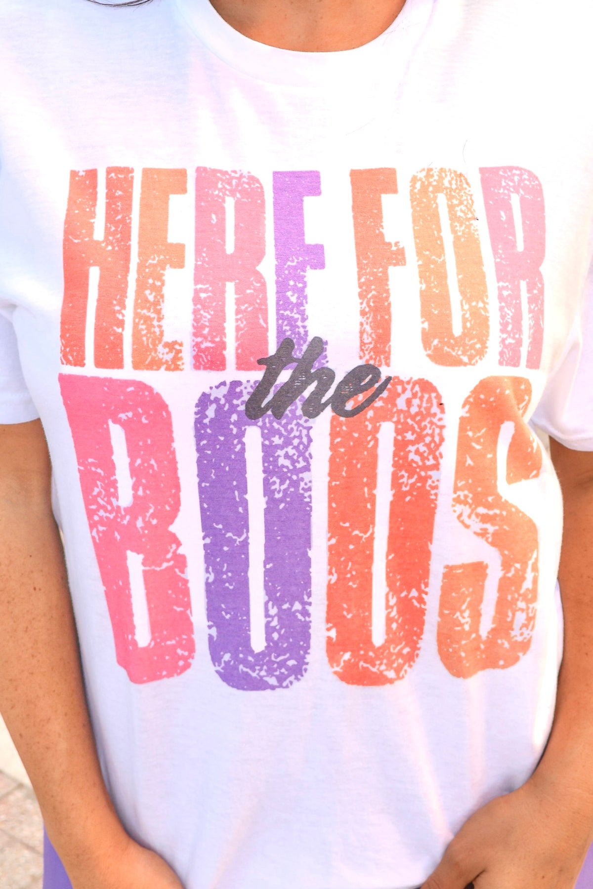 Only Here for the Boos Halloween Tee - close-up