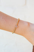 Initial Beaded Stretch Bracelet-ACC BRACELET