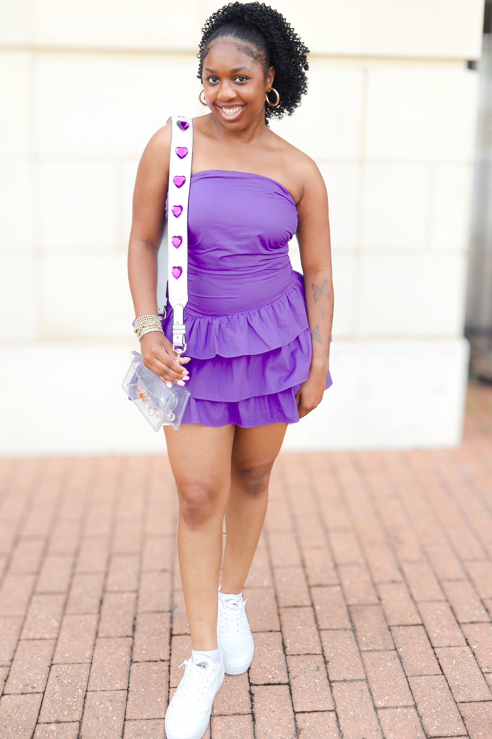 Sounds Like Fun Strapless Mini Dress in Purple Purple / L