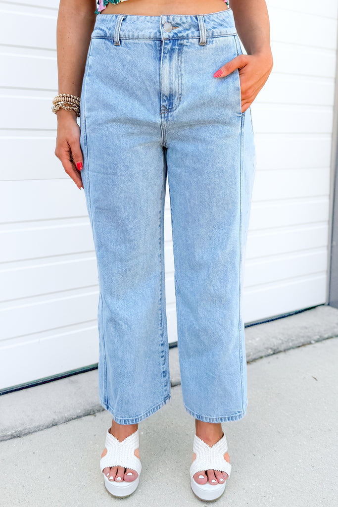 Seam Detail Wide Leg Jeans