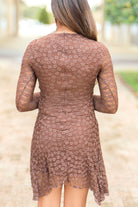 All This Time Lace Side Ruched Mini Dress-DRESS CASUAL SOLID