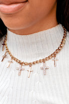 The Best of Me Gold Cross Charm Necklace-ACC NECKLACE