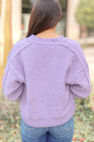 Before You Know It Exposed Seam V Neck Sweater-TOP WINTER SWEATER