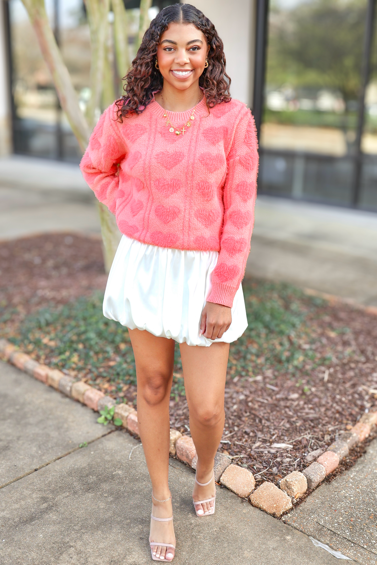 My Best Decision Fuzzy Knit Heart Sweater-TOP WINTER SWEATER