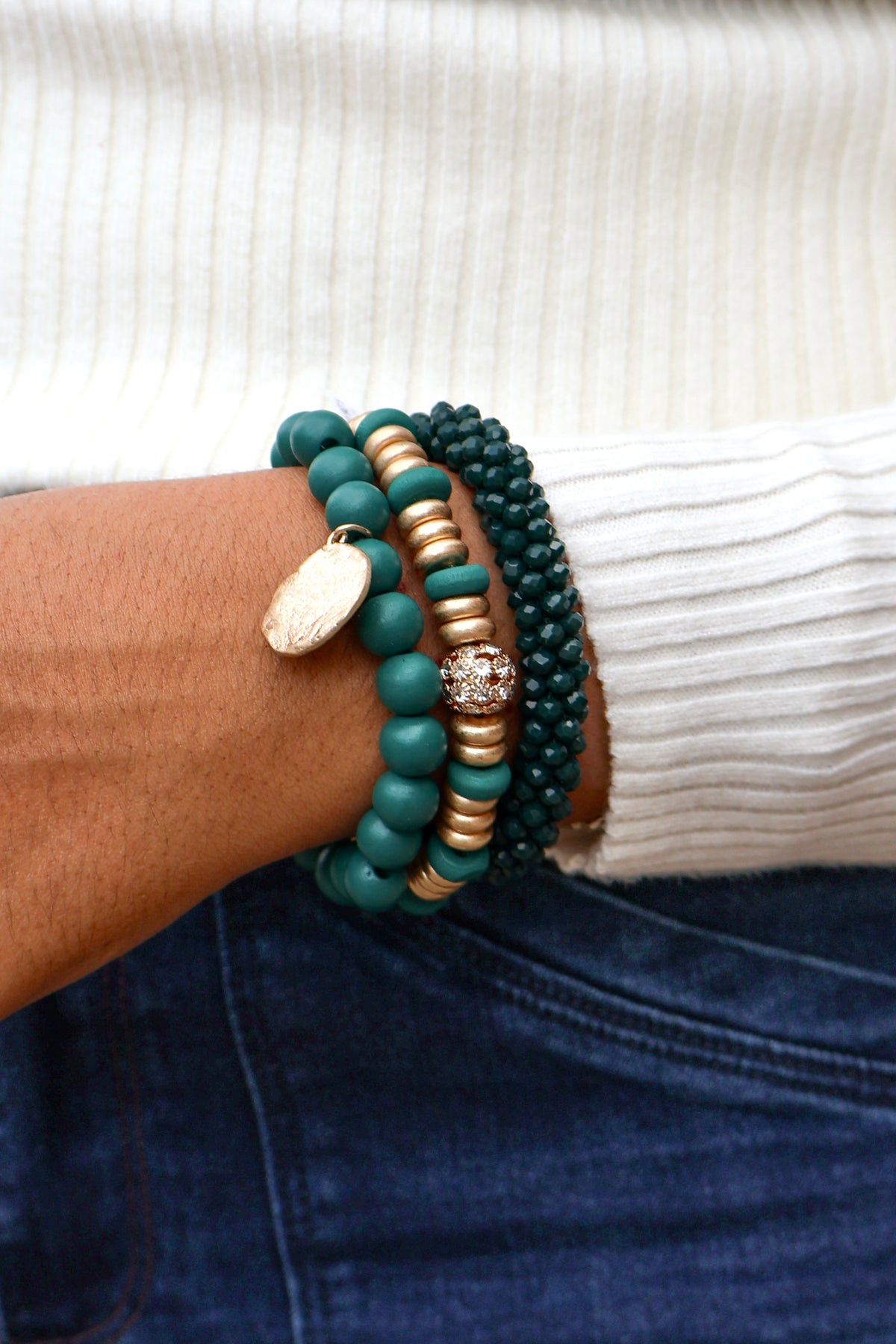 Path to Greatness Wood Bead Multi Bracelet Set-ACC BRACELET