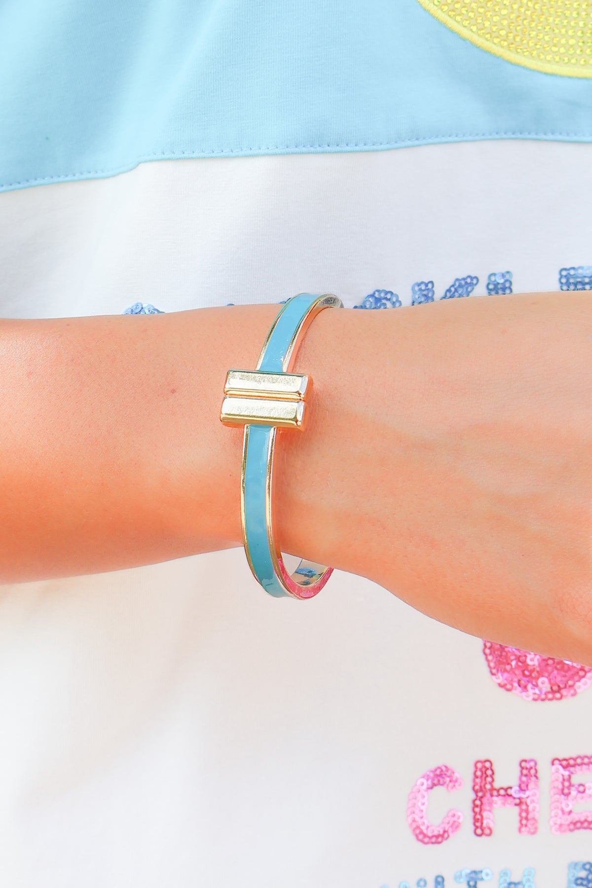 Positive Perspective Metal Bangle Bracelet-ACC BRACELET