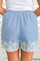 Calm Energy Embroidered Detail High Rise Short-PANT SHORT