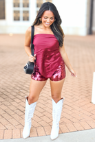 Burgundy satin scarf
